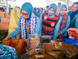 Kerajinan Sulam Jelujur Kabupaten Pesawaran Di Kunker Staf Ahli TP PKK Pusat