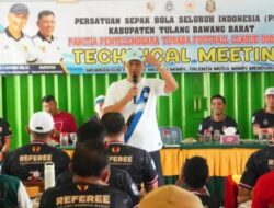 Bupati Tubaba Tekankan Pembinaan Terstruktur di Technical Meeting Football League U17