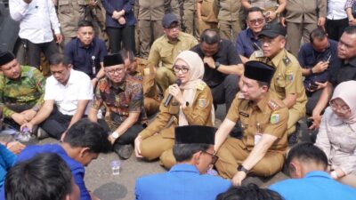 Dialog Terbuka, Wagub Jihan Nurlela Temui Massa Aksi PMII di Kantor DPRD Lampung