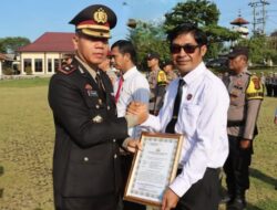 Peringati Hari Lahir Pancasila, 16 Personel Polres Lampung Utara Terima Penghargaan Kapolres