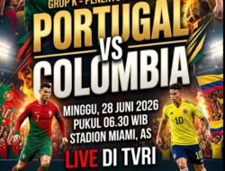 Duel Penentuan Juara Grup K, Portugal vs Kolombia. Catat Jam Tayangnya