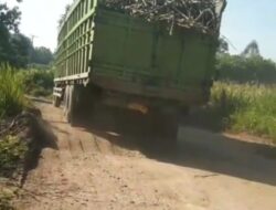 Abaikan Teguran, Armada Truk Perusahaan Masih Nekat Lintasi Jalan Desa Margorejo dan Wonogiri