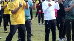 Semarak HUT 80 Bhayangkara, Senam Bersama Polres Dan Forkopimda Lampung Utara