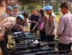 Polres Lampung Utara Cek Kelayakan Seluruh Senpi Dinas Polsek Jajaran