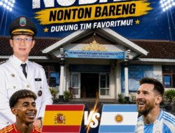 Nobar Duel Takdir di New Jersey Argentina vs Spanyol di Halaman Kantor Camat Sidomulyo 