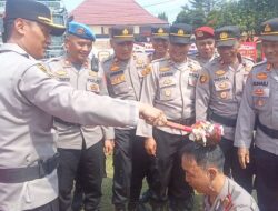 67 Personil Polres Lampura Naik Pangkat