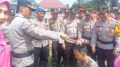 67 Personil Polres Lampura Naik Pangkat
