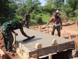 Pembangunan Gorong-Gorong TMMD ke-129 Kodim 0412 Lampung Utara di Desa Baru Raharja Masuki Tahap Finishing