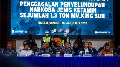 Penyelundupan 1,3 Ton Ketamine Jaringan Internasional Digagalkan di Perairan Natuna