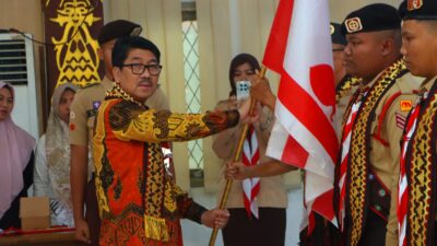 Bupati Hamartoni Ahadis Lepas Kontingen Pramuka Kotabumi Menuju Jambore Nasional XII 2026
