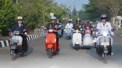 Aksi Ciamik Forkopimda Tubaba, Motor Antik Menuju Lapangan Upacara HUT RI