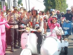 AKBP Deddy Kurniawan dan Istri, Naik Vespa Tinggalkan Polres Lampung Utara