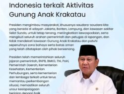 Presiden Prabowo Minta Lintas Sektor Siagakan Mitigasi Erupsi Anak Krakatau