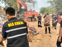 Dukung Penegakan Hukum, Polres Lampung Tengah Amankan Pemusnahan 44,6 Juta Batang Rokok Ilegal